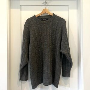 Pringle of Scotland 100% Lambswool Knit Sweater in Charcoal Grey